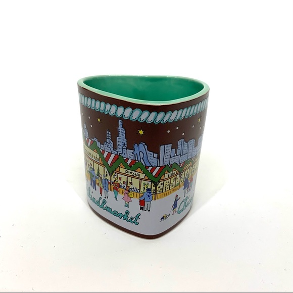 Chicago Scene Christkindlmarket German Ich Liebe Winter Heart Shaped Mini Mug - Picture 4 of 10